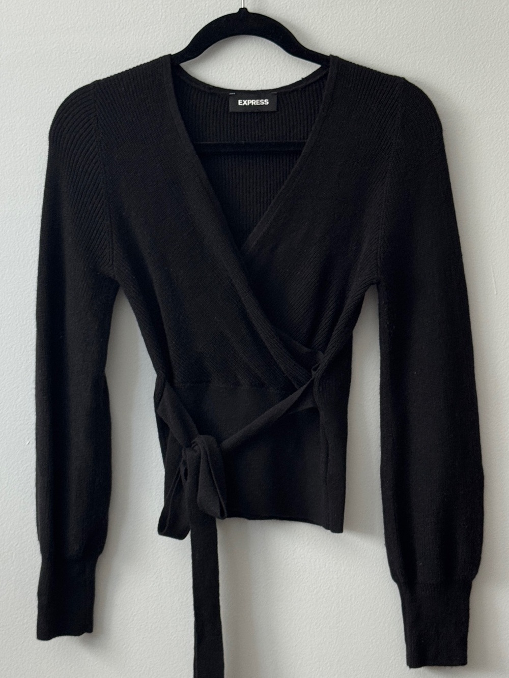 Express Women’s Black Wrap Sweater
